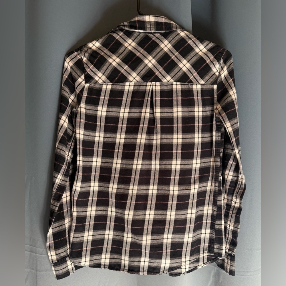 AUTHENTIC AMERICAN HERITAGE “SO PERFECT” Women’s XS Denim Plaid Flannel Shirt - Picture 2 of 3